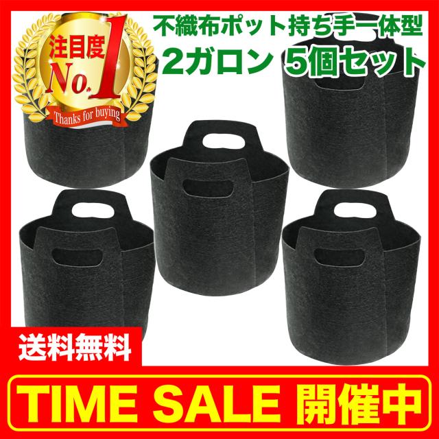 不織布ポット 持ち手一体型 ５個 2ガロン 直径x高さcm 植木鉢 プランター おしゃれ 軽い 深鉢 フェルト ガーデンバッグの通販はau Pay マーケット ｓｔｅｐ ｏｎｅ