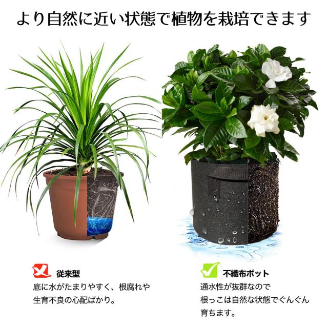 不織布ポット 植木鉢 プランター 大型 おしゃれ 軽い フェルト ガーデンバッグ 野菜栽培 家庭菜園 鉢 寄せ植え 布 布鉢 通気 大きめ 葉野の通販はau Pay マーケット ｓｔｅｐ ｏｎｅ