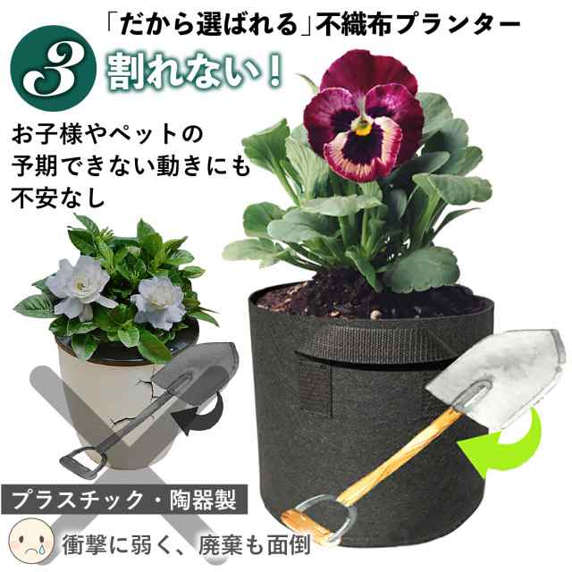 5ガロン ５個 10号 30x25 不織布ポット 軽い 深 鉢 植木 フェルト 野菜 家庭 菜園 ベランダ 寄せ植え 布 大きめ 黒 深め 布鉢 おしゃれ の通販はau Pay マーケット ｓｔｅｐ ｏｎｅ