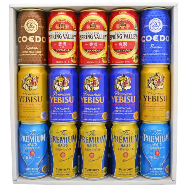 ビール ギフト 7種詰め合わせ 国産プレミアムビール 飲み比べ ビールギフト 15本セット ビール  ◆送料無料 誕生日 出産内祝い 御祝 内祝い お酒 ビール ギフトの通販は 6,055円