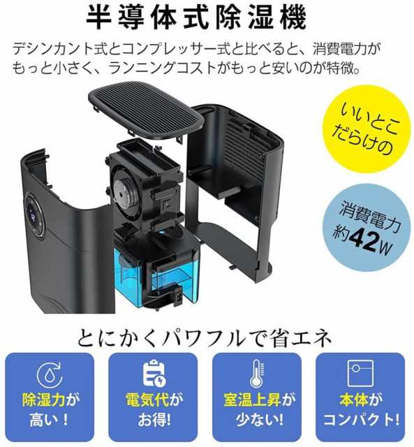 除湿機 小型 除湿器 コンパクト 静音 1.2L大容量 ペルチェ式