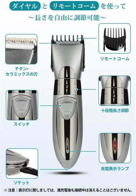 電動バリカン ヘアーカッター 最新改良版 IPX7防水 ヘアクリッパー