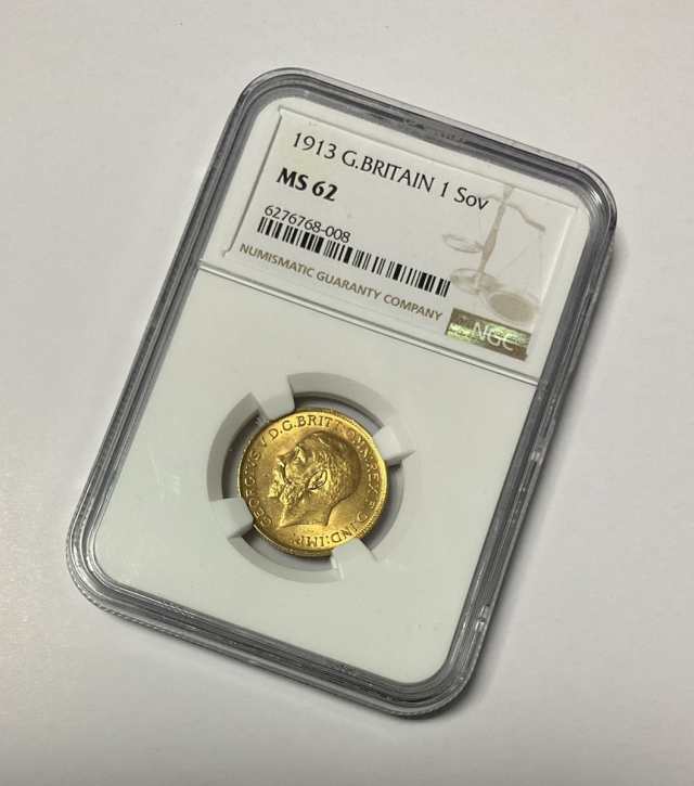 1913年 イギリス ジョージ5世 1 2ソブリン金貨 NGC MS63 - コレクション