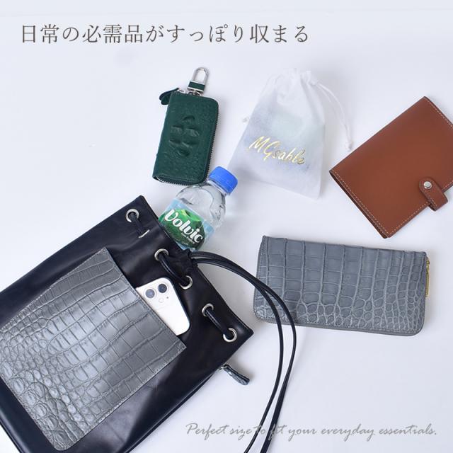 新作 巾着バッグ レディース クロコダイル 牛革 ハンドバッグ 2way 本