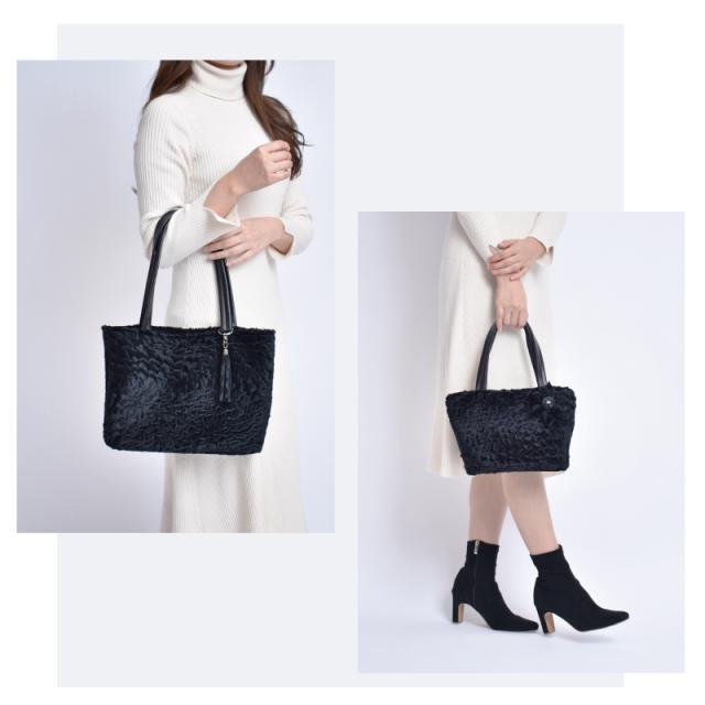 ファーバッグ アメリカンブロードテール レディース ハンドバッグ 秋冬