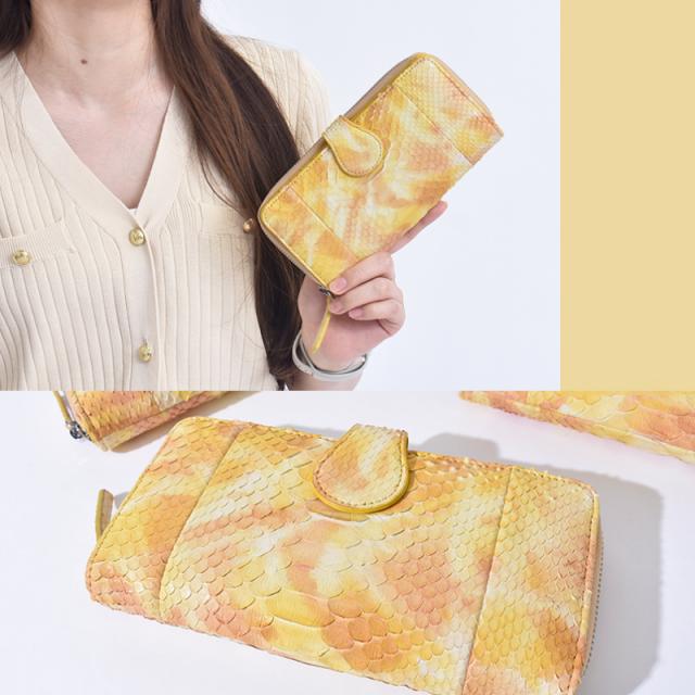 アウトレット パイソン 長財布 レディース ヘビ革 ラウンドファスナー 本革 マーブル染め 大容量 カード収納 ベルト付き 蛇革 財布 訳あり イエロー グリーン 多収納 軽量 かわいい 柄 おしゃれ 蛇皮 レザー 軽い 女性 大人 女子 人気 金運 風水 開運 ギフト 送料無料 アウトレット パイソン 長財布 レディース ヘビ革 ラウンドファスナー