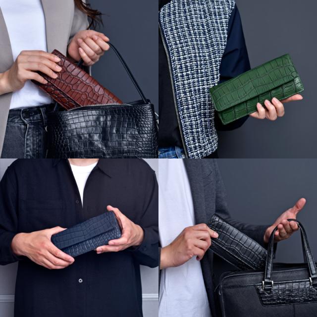 確かな品質✨】高級クロコポーチ メンズ レディース ブラック