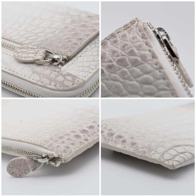 【新品未使用・超美品】ホワイト　クロコダイル本革　薄型長財布 ヒマラヤ クロコダイル /Himaraya】No21027 財布 レディース
