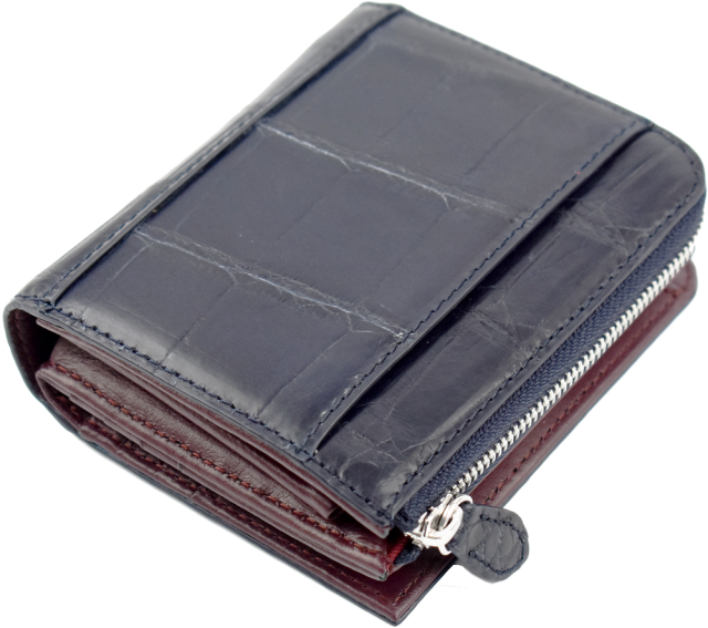 クロコダイル 本革 折りたたみ 財布 メンズ レディース 二つ折り財布