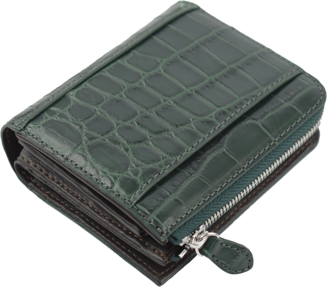 クロコダイル 二つ折り財布 本革 レディース メンズ ワニ革 レザー