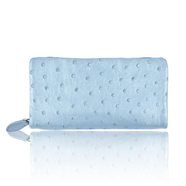 スマホが入る 長財布 オーストリッチ 本革 レディース ラウンド