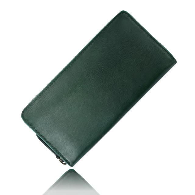 ゴートレザー 長財布 メンズ レディース 本革 ラウンドファスナー 山羊