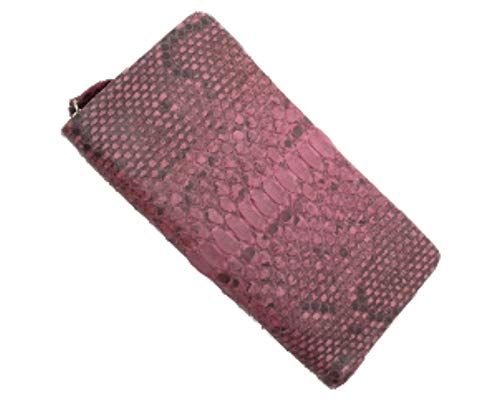 スマホポケット付き 長財布 パイソン 本革 メンズ レディース ラウンド