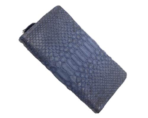 スマホポケット付き 長財布 パイソン 本革 メンズ レディース ラウンド