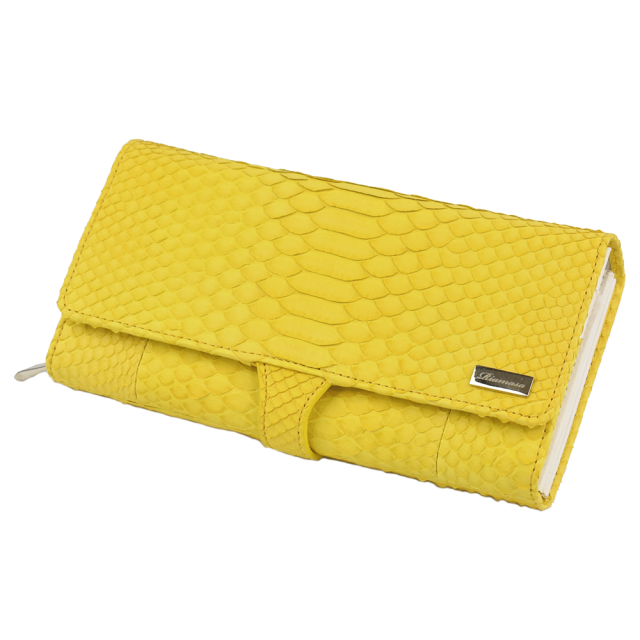 Riamasa パイソン 本革 長財布 大容量 かぶせ レディース 多収納