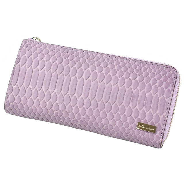 Riamasa パイソン 本革 長財布 L字ファスナー レディース 女性 蛇革