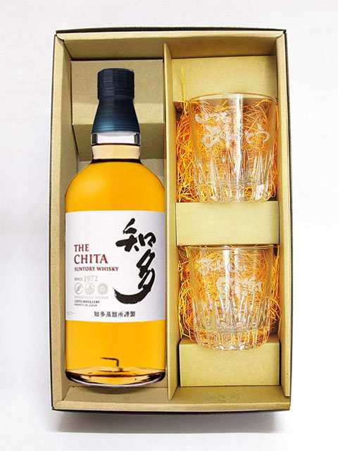 ウィスキー 酒器セット サントリーウィスキー 知多 700ml + メッセージ入りロックグラス２個セット 送料無料 商品番号 5695