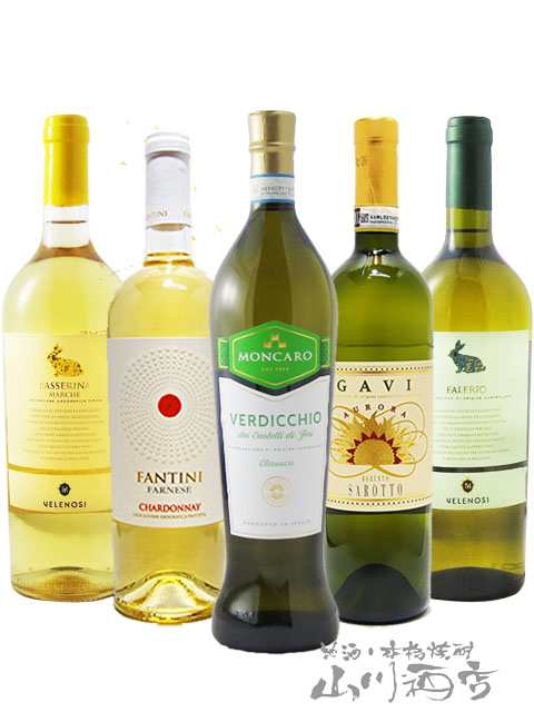 イタリア 白ワイン   厳選イタリア白ワインセット 750ml×5本     送料無料  商品番号 4853の通販は