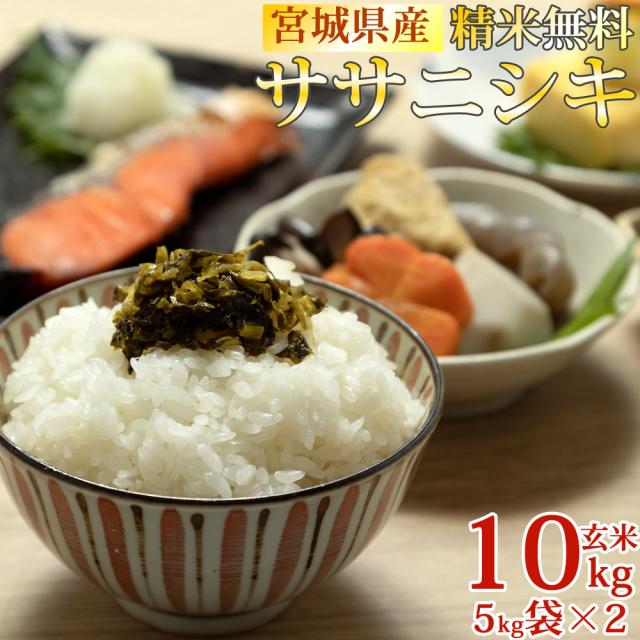 米 お米 5kg×2 ササニシキ 玄米10kg 令和7年産 宮城県 送料無料 白米・無洗米・分づき 置き配可