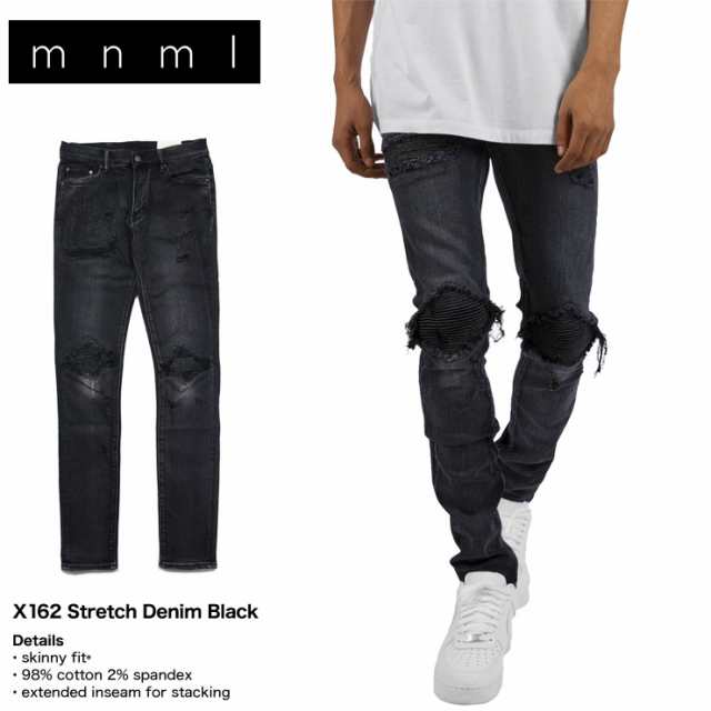 mnml ミニマル デニム スキニー ジーンズ X162 STRETCH DENIM BLACK ...