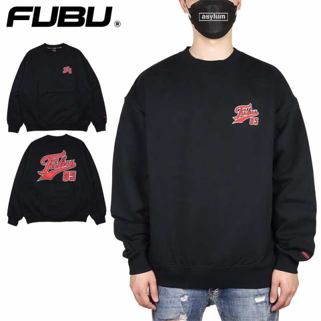 FUBU トレーナー フブ スウェット 厚手 ヘビーウエイト メンズ レディース ブランド 大きいサイズ おしゃれ ストリート 黒 ビッグシルエ