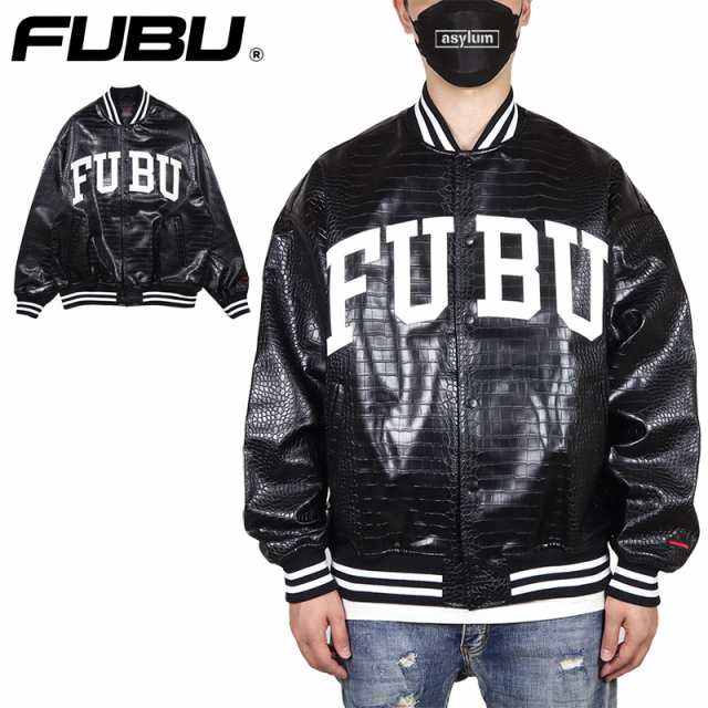 FUBU ジャケット フブ アウター メンズ レディース ブランド 大きいサイズ おしゃれ パイソン柄 合皮 フェイクレザー ストリート 黒