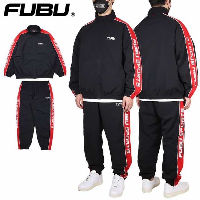 FUBU セットアップ フブ ナイロンジャケット ナイロンパンツ アウター メンズ レディース ブランド 大きいサイズ おしゃれ ストリート 黒