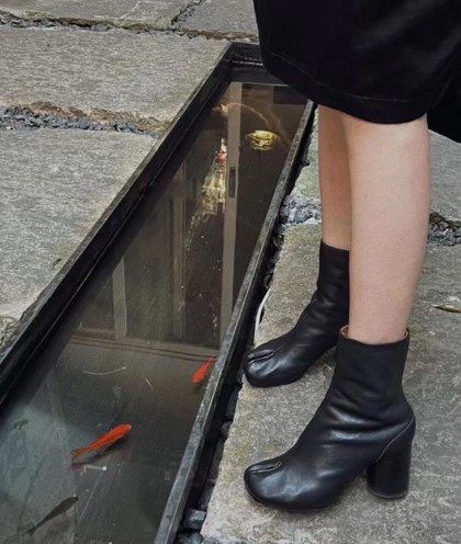 羊革 たび ブーツ 足袋シューズ シープスキン レディース 先割れ