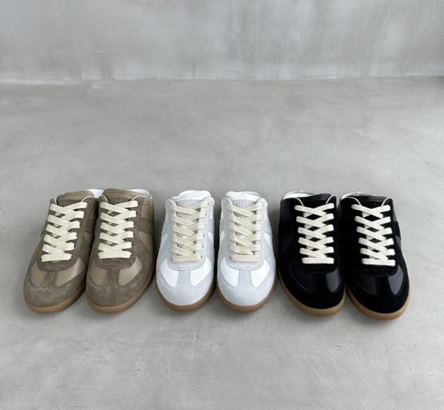 本革 レースアップ スリッポン サンダル風 カジュアルシューズ レディース メンズ フラットソール つま先あり バックレス