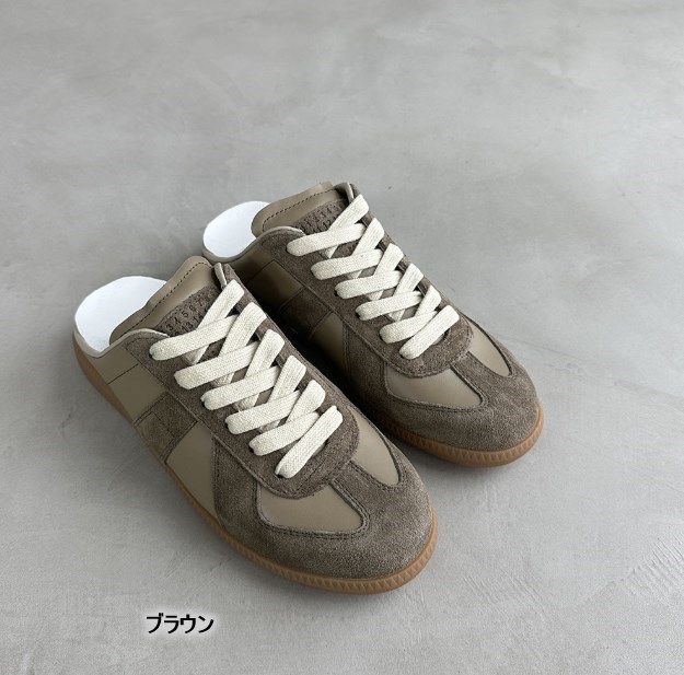 本革 レースアップ スリッポン サンダル風 カジュアルシューズ レディース メンズ フラットソール つま先あり バックレス 本革 レースアップ スリッポン サンダル風 カジュアルシューズ