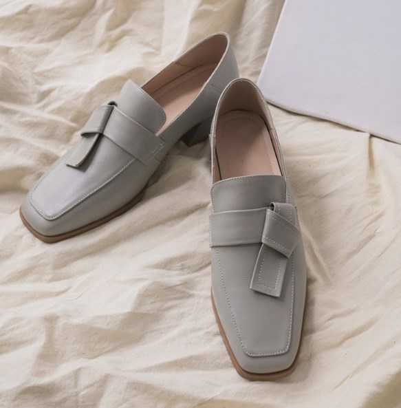 春新作 レトロフレンチ マリージェーンシューズ｜低ヒール｜牛革｜リボン付き