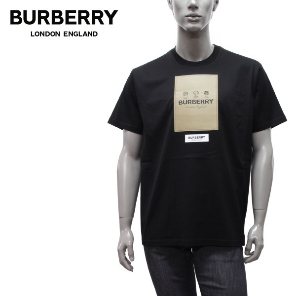 バーバリー BURBERRY SERGIO ラベルアップリケ オーバーサイズTシャツ【BLACK】 8057099  BLACK/【2022-23AW】m-tops｜au PAY マーケット