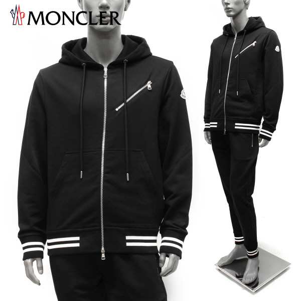 モンクレール MONCLER ジップアップパーカー スウェットパンツ 上下セット【ブラック】 8G00048+8H00020 809KR  999/【2022-23AW】m-tops｜au PAY マーケット