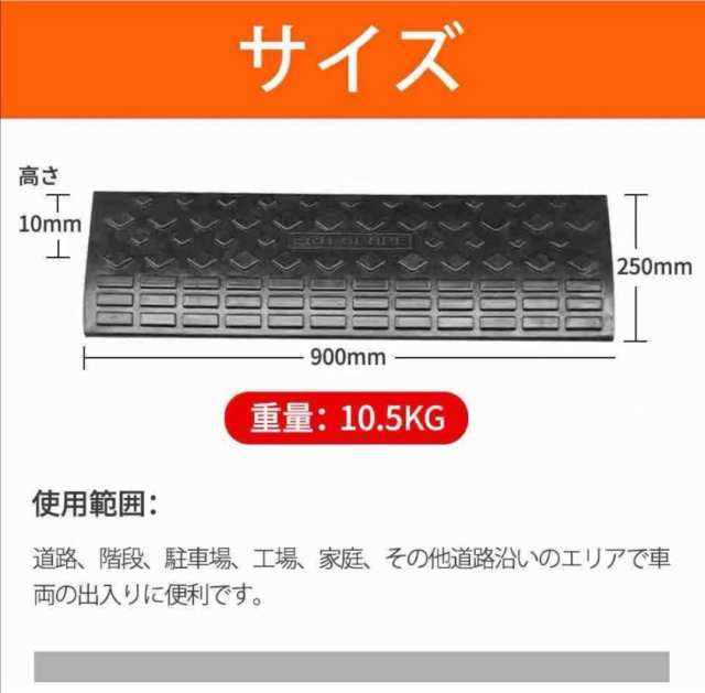 段差スロープ 2個セット ゴム製 高さ10cm 幅90cm 滑り止め 車 駐車場 車椅子 自転車 1年保証の通販はau PAY マーケット -  Grugru-Shop