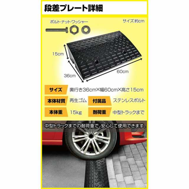 段差 スロープ プレートゴム製 段差プレートハイステップ 4個セット 597