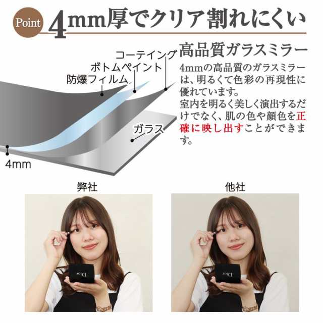 スタンドミラー おしゃれ 160cm*50cm 全身鏡 姿見 壁掛け 立て掛け