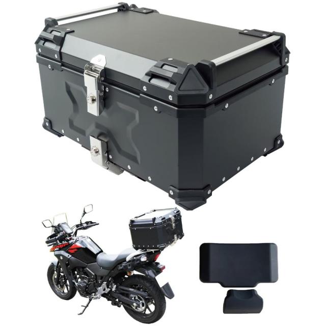 中古 バイク用リアボック 鍵2本 (ALL BLACK 悔し 55L)