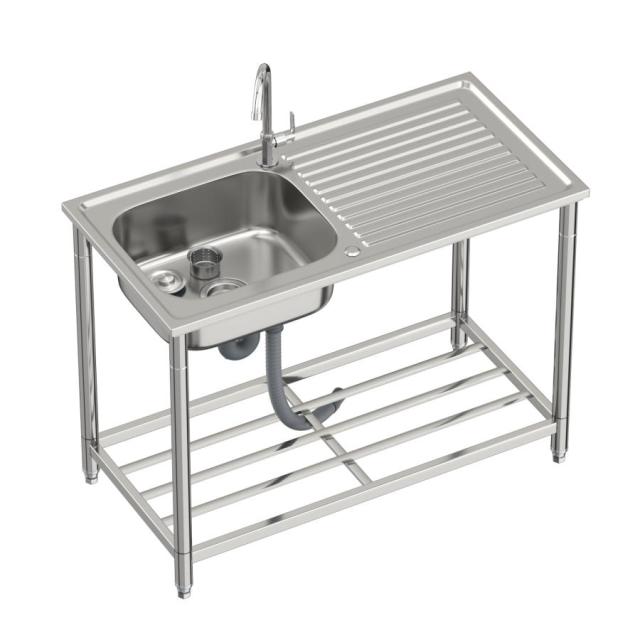 流し台 シンク ステンレス製 蛇口水栓付き 屋外 簡易式 キッチン用流し台 ガーデンシンク 屋外 BBQ アウトドアに適用 簡単組立 工場 農園 RC-C1000の通販は 14,600円