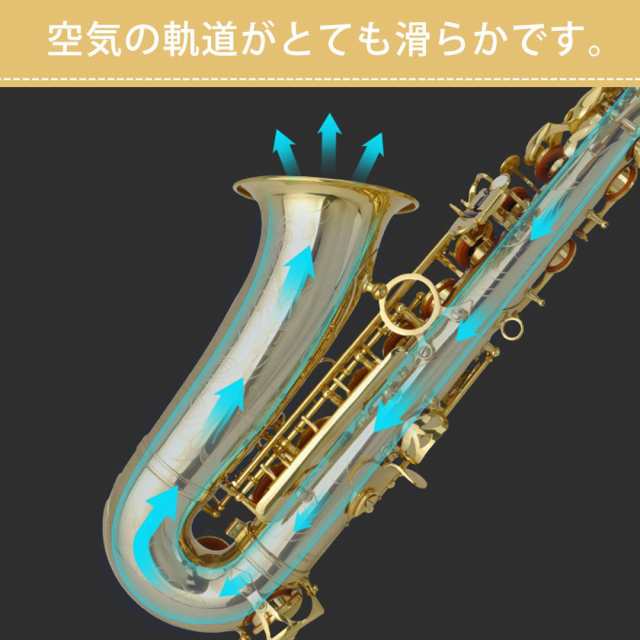 アルトサックス 初心者セット E Saxophone ゴールドラッカー ケース