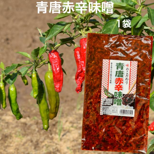青唐赤辛味噌（200ｇ）1袋 青唐味噌 青唐がらし味噌 からし味噌 赤辛味噌 青唐辛子味噌 辛子味噌 辛い味噌 青唐辛子 姉妹品 ご飯のお供
