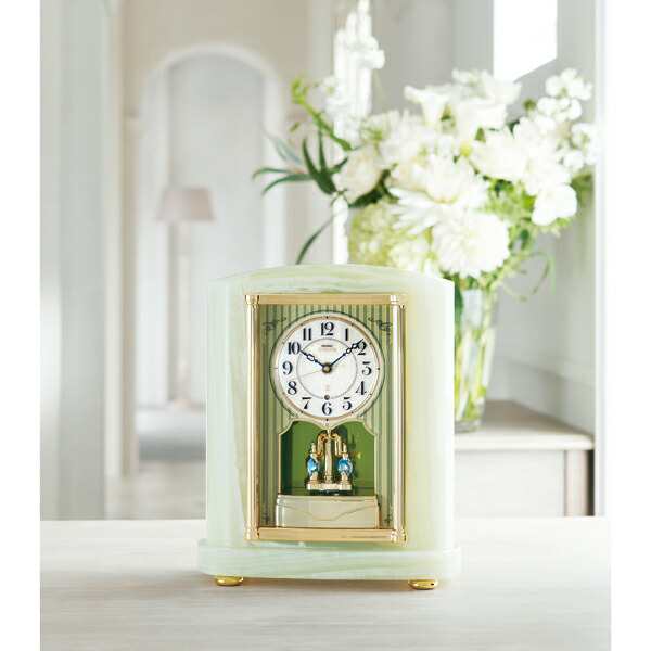 SEIKO EMBLEM セイコーエムブレム 置時計 HW521M オニキス枠 回転飾り 電波時計の通販はau PAY マーケット - crea -  置き時計
