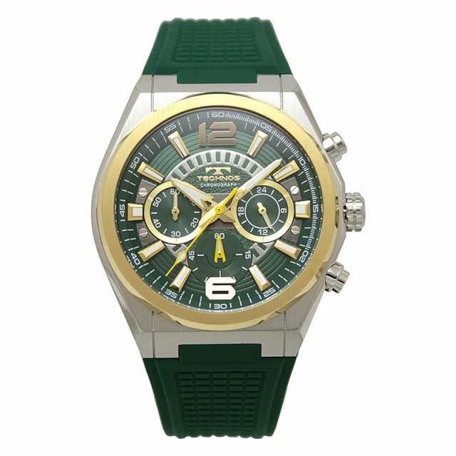 TECHNOS テクノス 腕時計 T8B84GM クロノグラフ 10気圧防水 メンズ グリーン