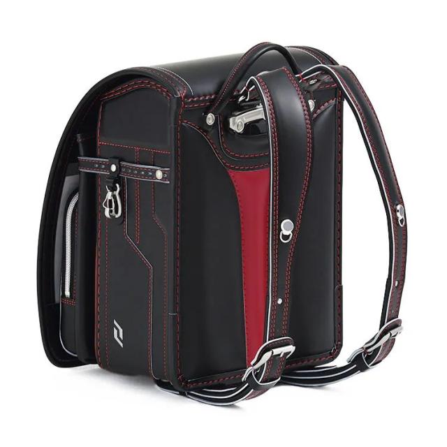 村瀬鞄行 ］ エクシード ランドセル EX604 ブラック×レッド 鋲:7