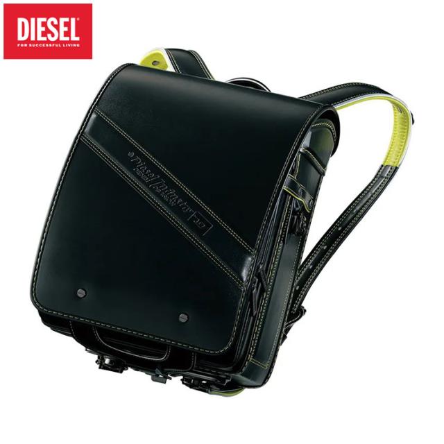 ［ ディーゼル DIESEL ］ エンボスド フィフスポケット ランドセル ブラック／イエローグリーン ｜小田急のランドセル 2027 百貨店 送料無料 ６年保証(ラ)_1