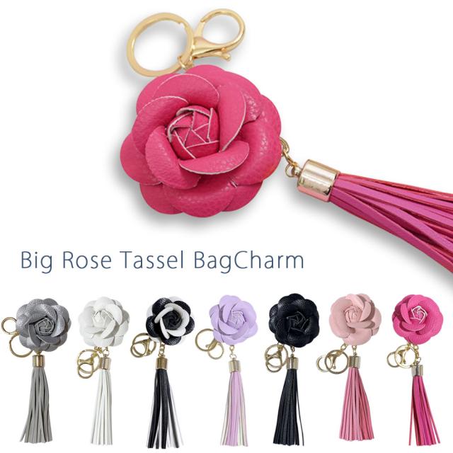 バッグチャーム 大人 かわいい チャーム キーホルダー キーリング 花 バラ 薔薇 ピンク ガーリー チェーン タッセル Puレザー シンプル の通販はau Pay マーケット ロックビューティ