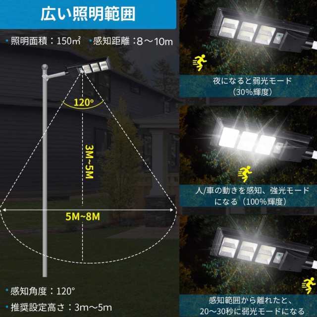 LED センサーライト ソーラー リモコン付き 人感センサー 防犯ライト 太陽光発電 スイッチ付き 簡単に取付 150LED 400ルーメン屋外防水の通販はau  PAY マーケット - AKIOショップ au PAY マーケット店