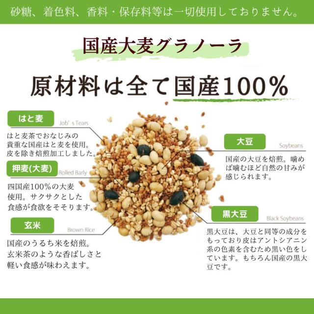 送料無料 国産大麦グラノーラ 250g 砂糖・添加物・油不使用 無添加 小川生薬 クラフトパッケージ 10袋セット_2