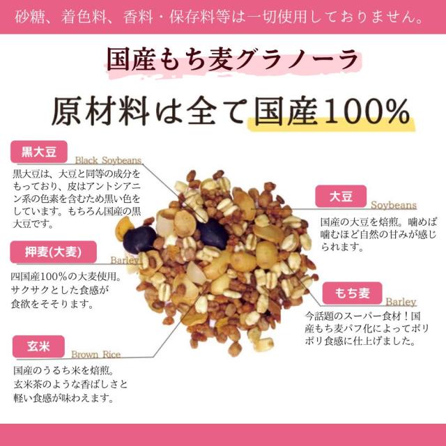 送料無料 もち麦グラノーラ 国産 プレーン 250g 小川生薬 砂糖・添加物・油不使用 クラフトパッケージ 10袋セット_2