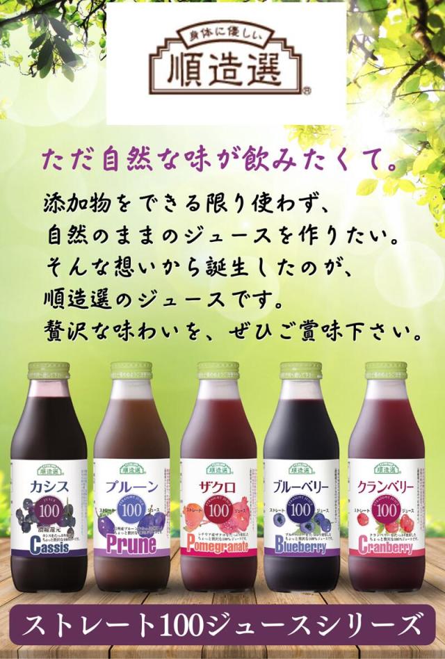 カシス 100 濃縮還元ジュース 500ml 順造選 6本セット_5