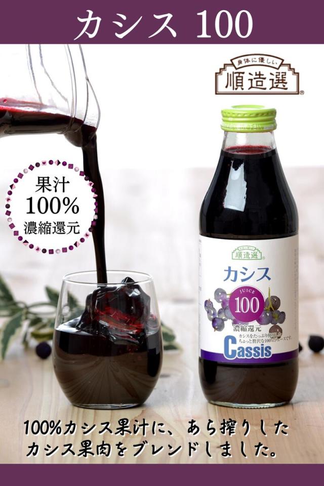 カシス 100 濃縮還元ジュース 500ml 順造選 6本セット_1